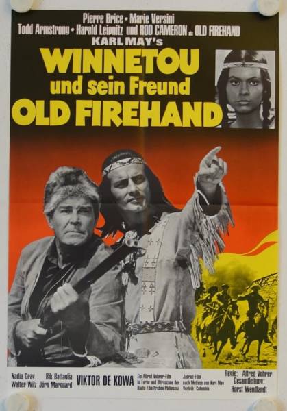 Winnetou und sein Freund Old Firehand originales deutsches A2-Filmplakat (R70s)